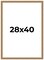 28x40 Antique Gold Bronze Wood Picture Frame - UV Acrylic, Foam Board Backing, Hanging Hardware